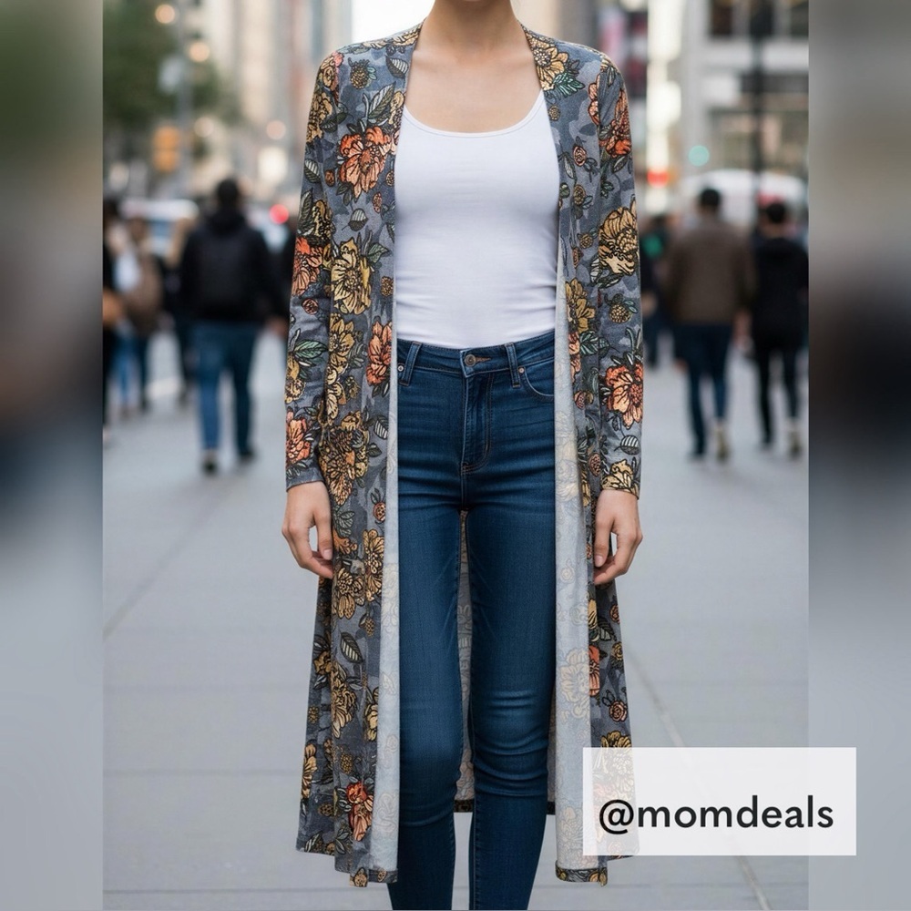 LulaRoe Sarah Long Sleeve Ankle Cardigan Cozy Slightly Thick Elegant Med 10-12